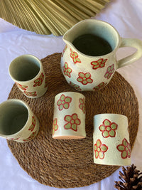 Conjunto de Jarra e copo Flower